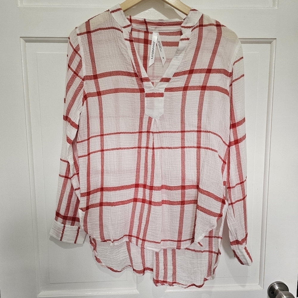 Liverpool Lightweight Longsleeve Mandarin Collar Hi-Low Pullover Size Small - Picture 4 of 17